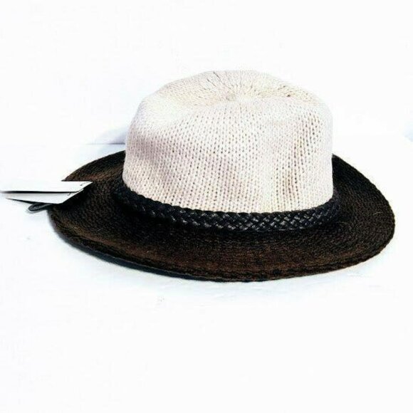 D&Y Panama Hat Hand Block Crafted Tan/Brown with Band Accent 100% Polyester - Picture 3 of 5
